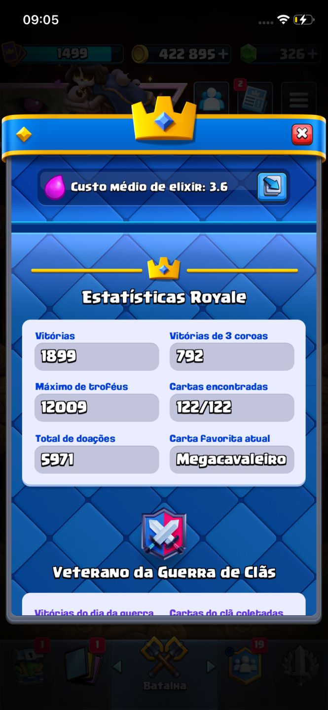 CONTA CLASH ROYALE PICO 12.009 TROFÉUS + COLEÇÃO COMPLETA