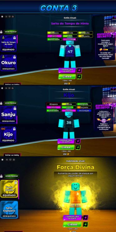 CONTAS VOLLEYBALL LEGENDS | NEW MAMORI + TSH + OG AKARI M3 + GÊMEOS + OG KIJO