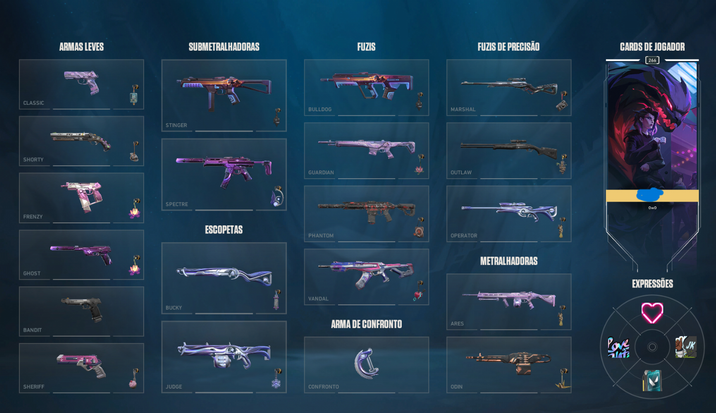Conta com Valorant, Lol, tft e wild rift muitas skins em ambos