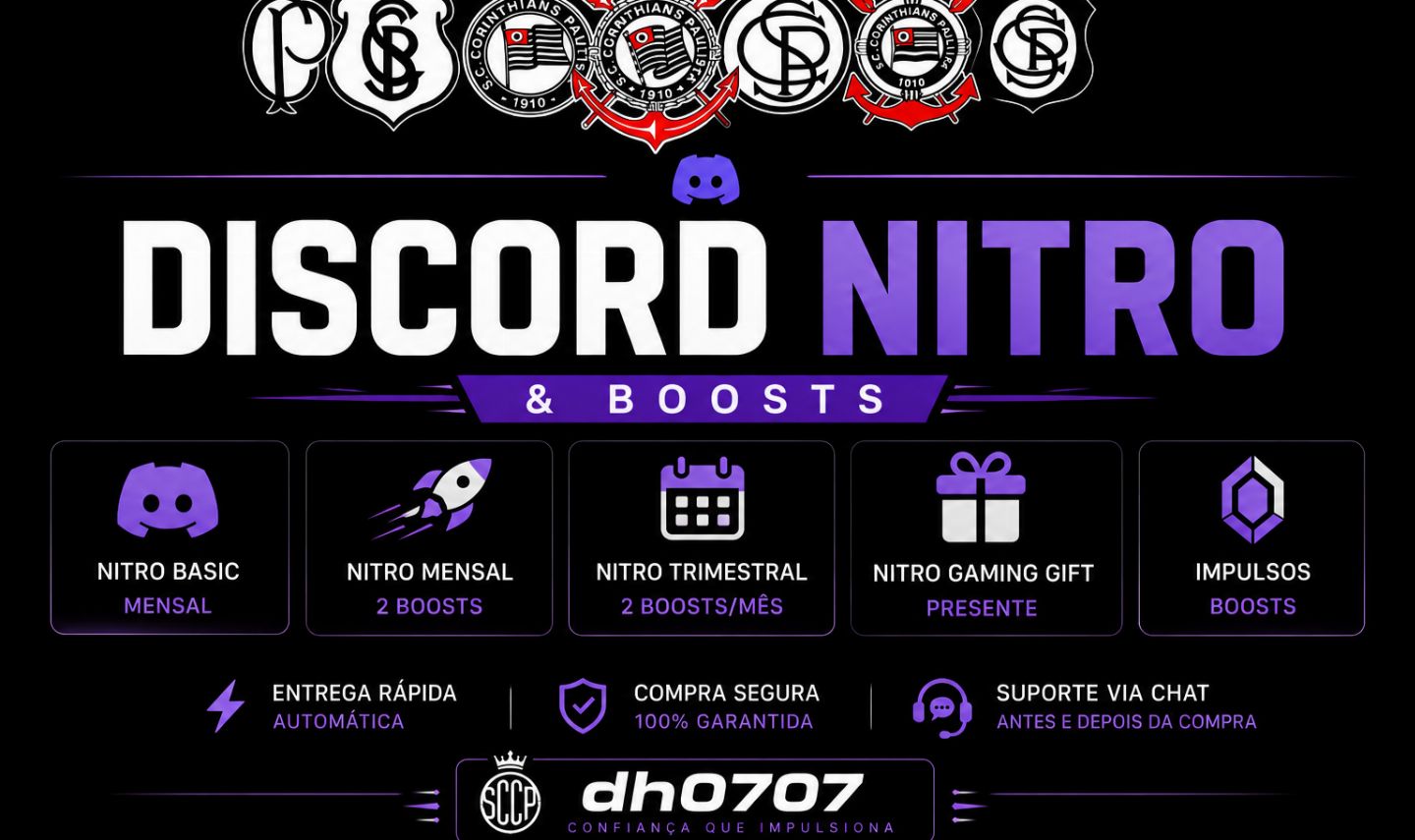 DISCORD NITRO | BASIC, MENSAL, TRIMESTRAL E BOOSTS