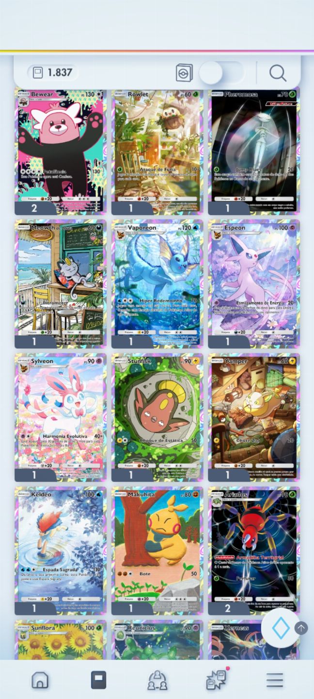 Conta com lunala ex dourada e muitas cartas ex e decks