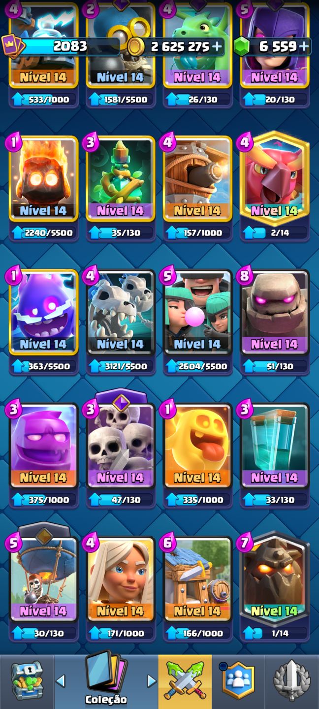 Conta de Clash royale bem upada e com várias evoluções