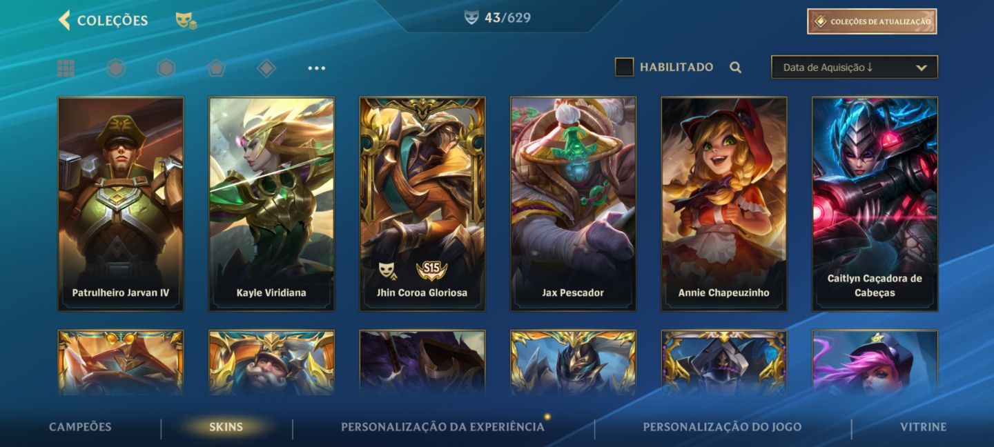 Conta Wild Rift Grãomestre/Main Jax 43 Skins + Skins Exclusivas