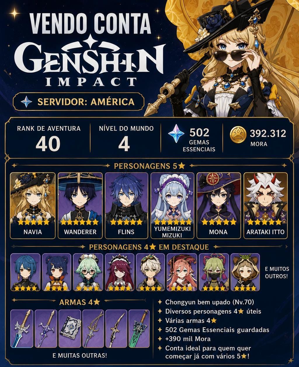 CONTA DE GENSHIN IMPACT (América)