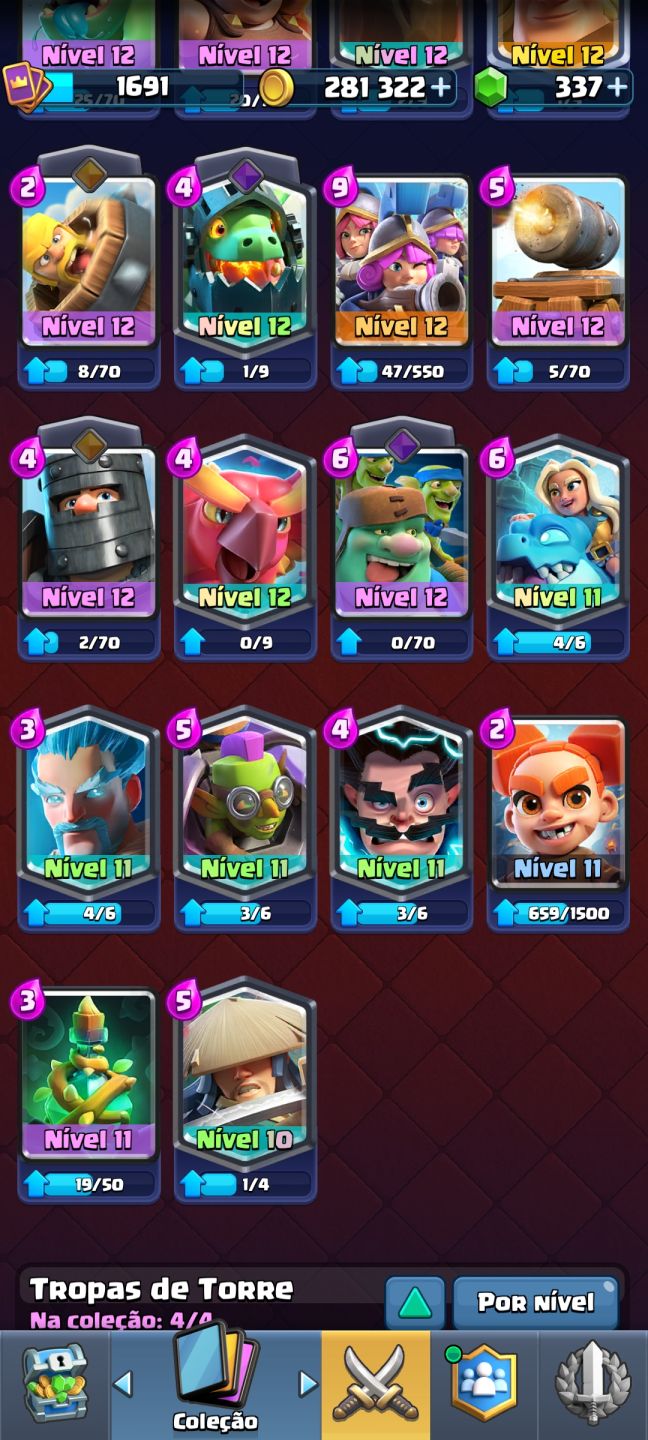 CONTA CLASH ROYALE ANTIGA E MUITO UPADA COM MUITAS CARTAS LVL 16 E COM RANKED