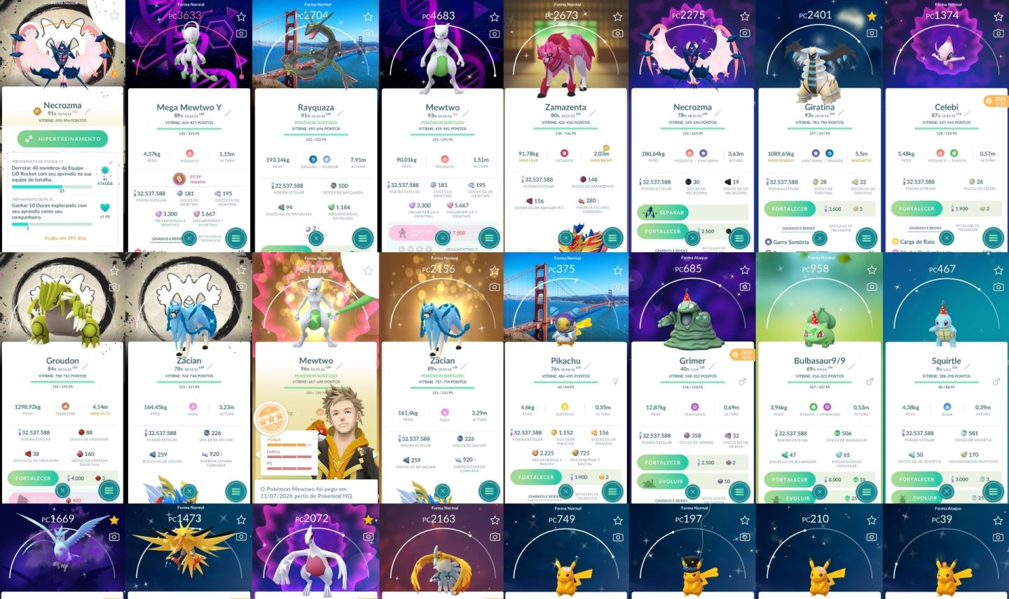 CONTA LV70 DE 2019 32M DE DUST SHUNDOS RAROS LENDARIOS SHINYS FUNDO - POKEMON GO