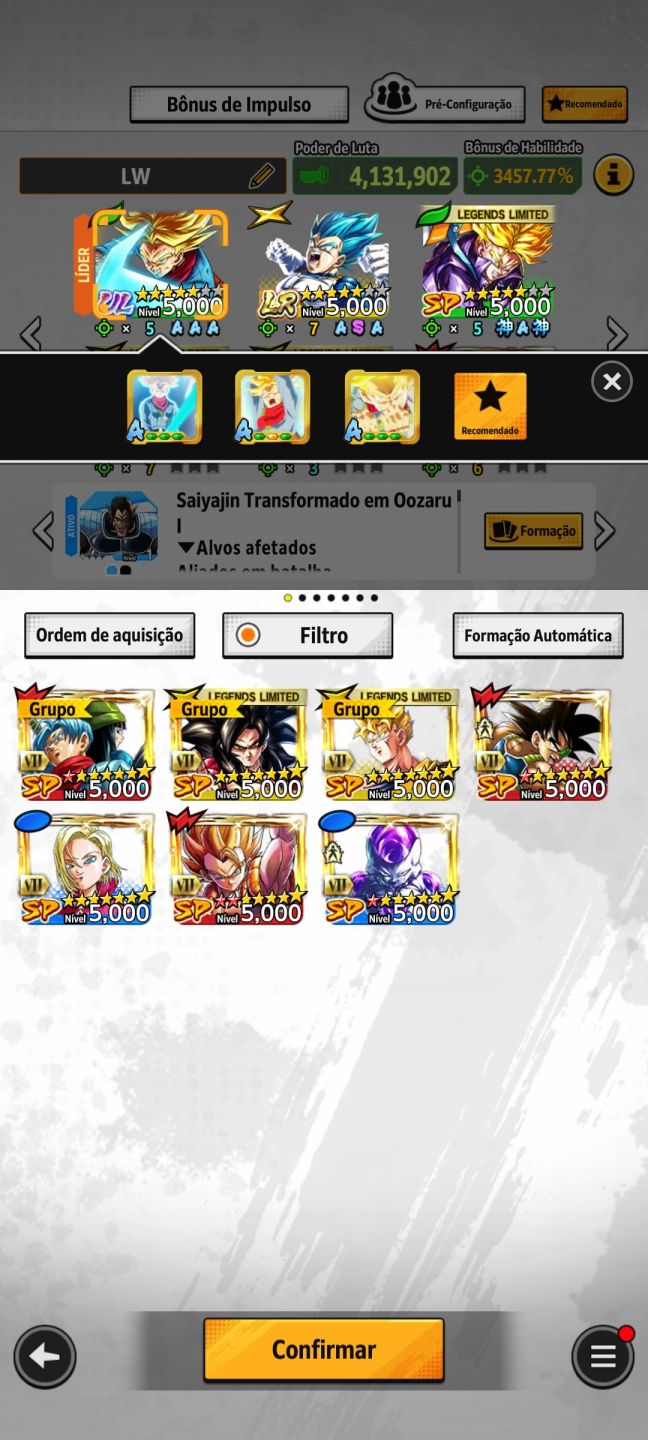 Dragon ball legend com novos personagens