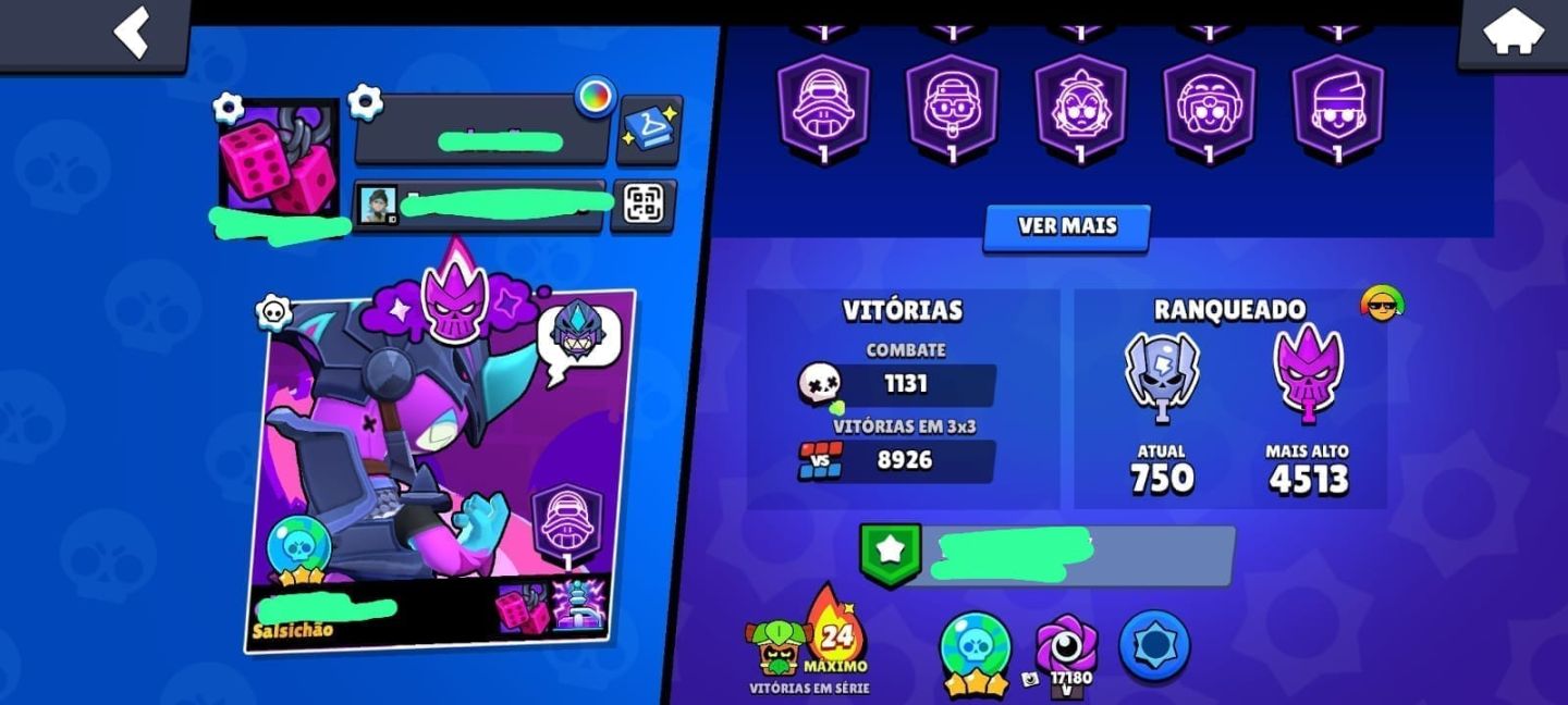 CONTA BRAWL STARS 59.418 TROFÉUS + TODOS OS BRAWLERS + 188 VISUAIS