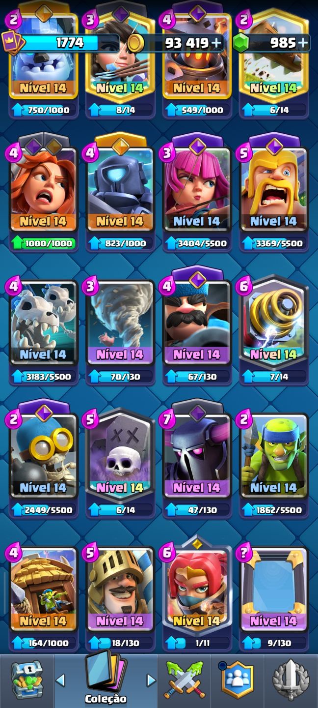 Conta de Clash Royale antiga nível 16
