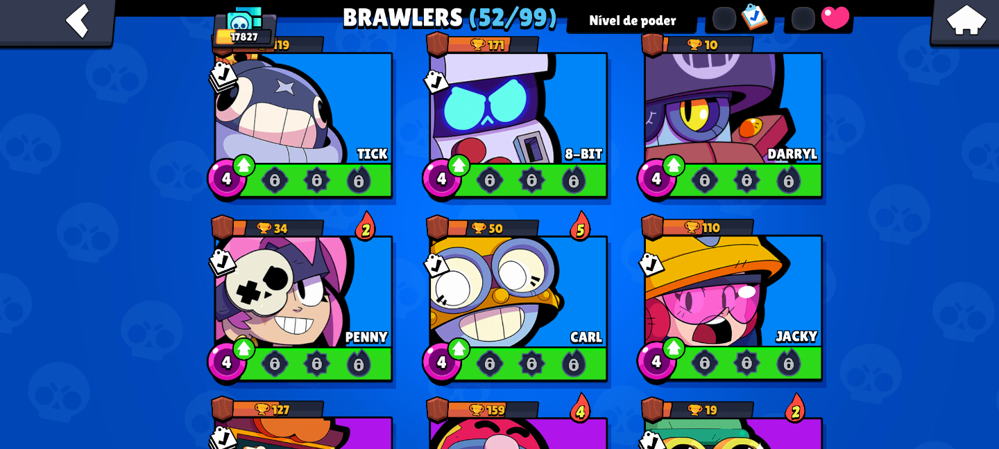 Conta Brawl Stars! 17827 Troféus, 52 Brawlers, 50 Skins e mais! ENTREGA IMEDIATA