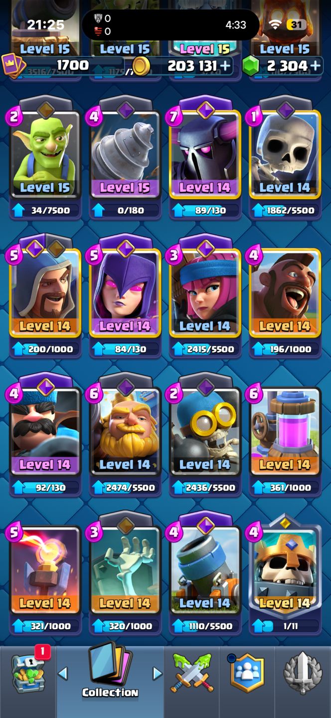 CONTA CLASH ROYALE 14k TROFÉU