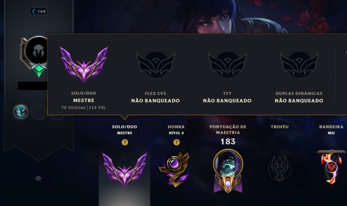 Conta LoL Rank Elo Mestre Season Temporada 16