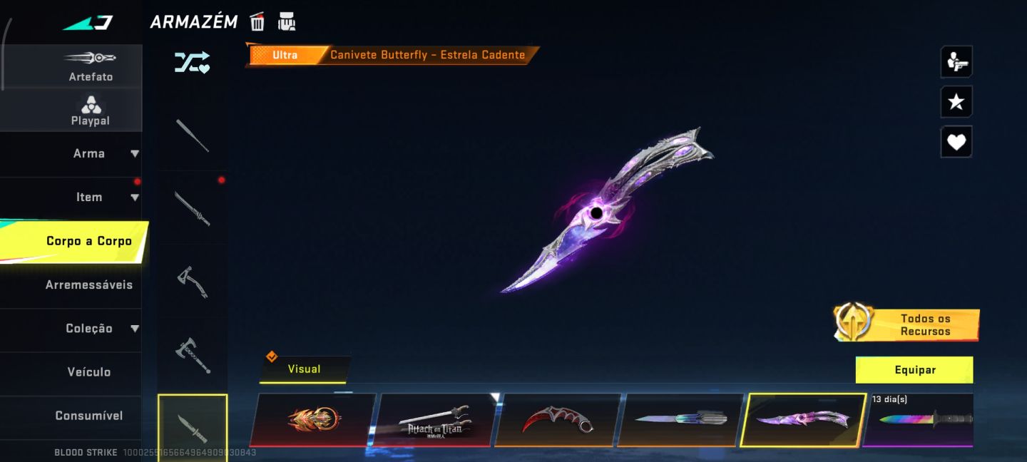 Conta blood strike:contém skins ultra rara