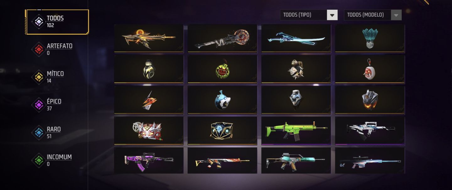 Conta de Free Fire LVL 46 + 158 Gemas