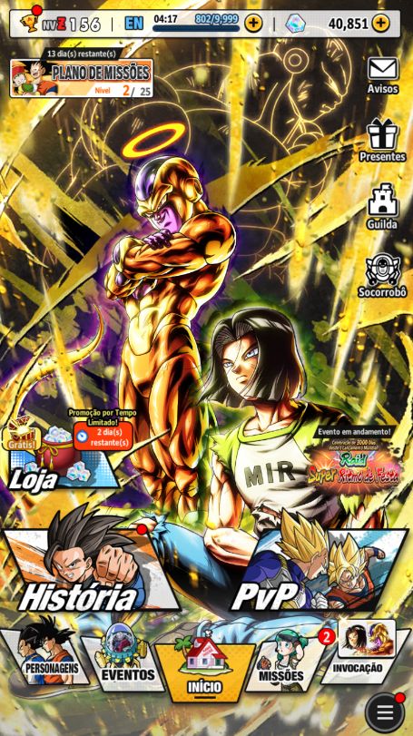 2 LEGENDS + 40 MIL CRISTAIS DRAGON BALL LEGENDS .(ANDROID)