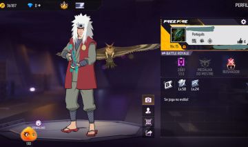 CONTA FREE FIRE COM CONJUNTO JIRAIYA | UMP BOOYAH | MP5 TRETA SOMBRIA