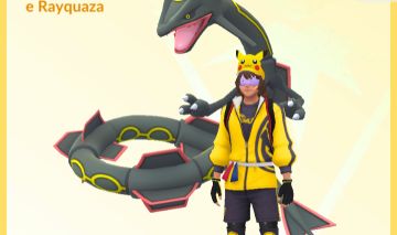 Conta de Pokémon go com Rayquaza shiny com meteorito