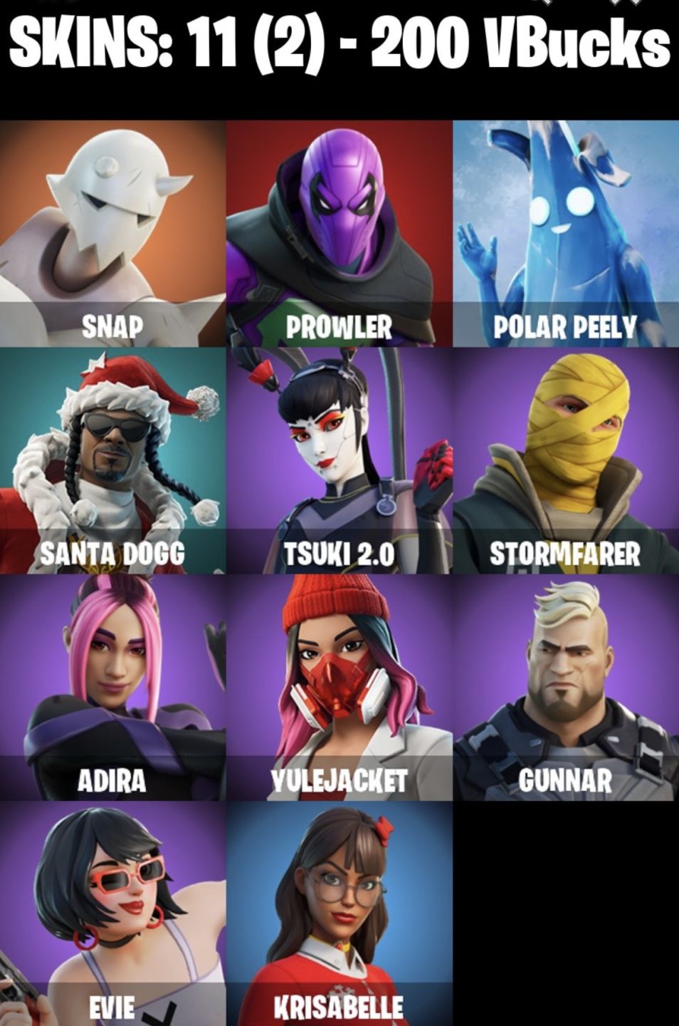CONTA FORNITE FULL ACESSO (e-mail trocável) 11 skin 200 v-bucks