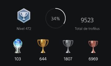 Conta Playstation Nivel 472 (103 platinas e com mais de 200 jogos)