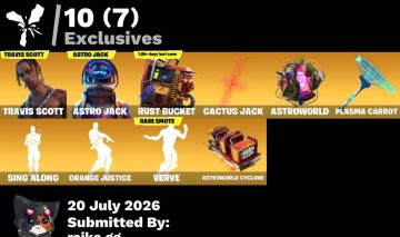 CONTA FORTNITE + TRAVIS SCOTT + ASTRO JACK + DRIFT + PLASMA CARROT + VERVE