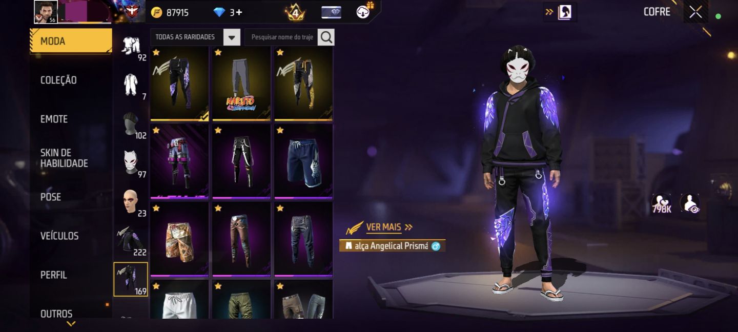 Conta de Free Fire (Angelical)