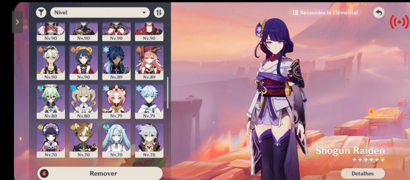 Conta Genshin Impact AR60, 64 PERSONAGENS