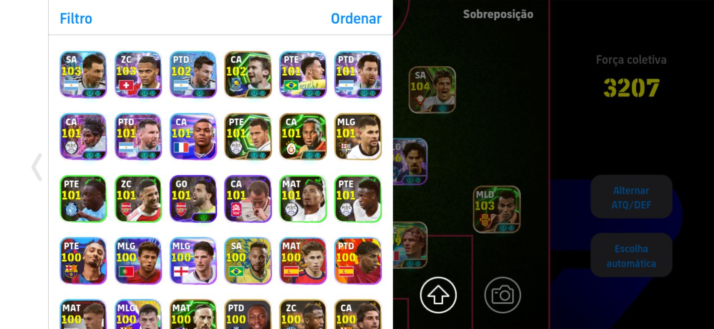 Contra Braba,MALDINI 108+FORLAN TSUBASA 104 + VITINHA 106 + NEYMAR BLITZ 102