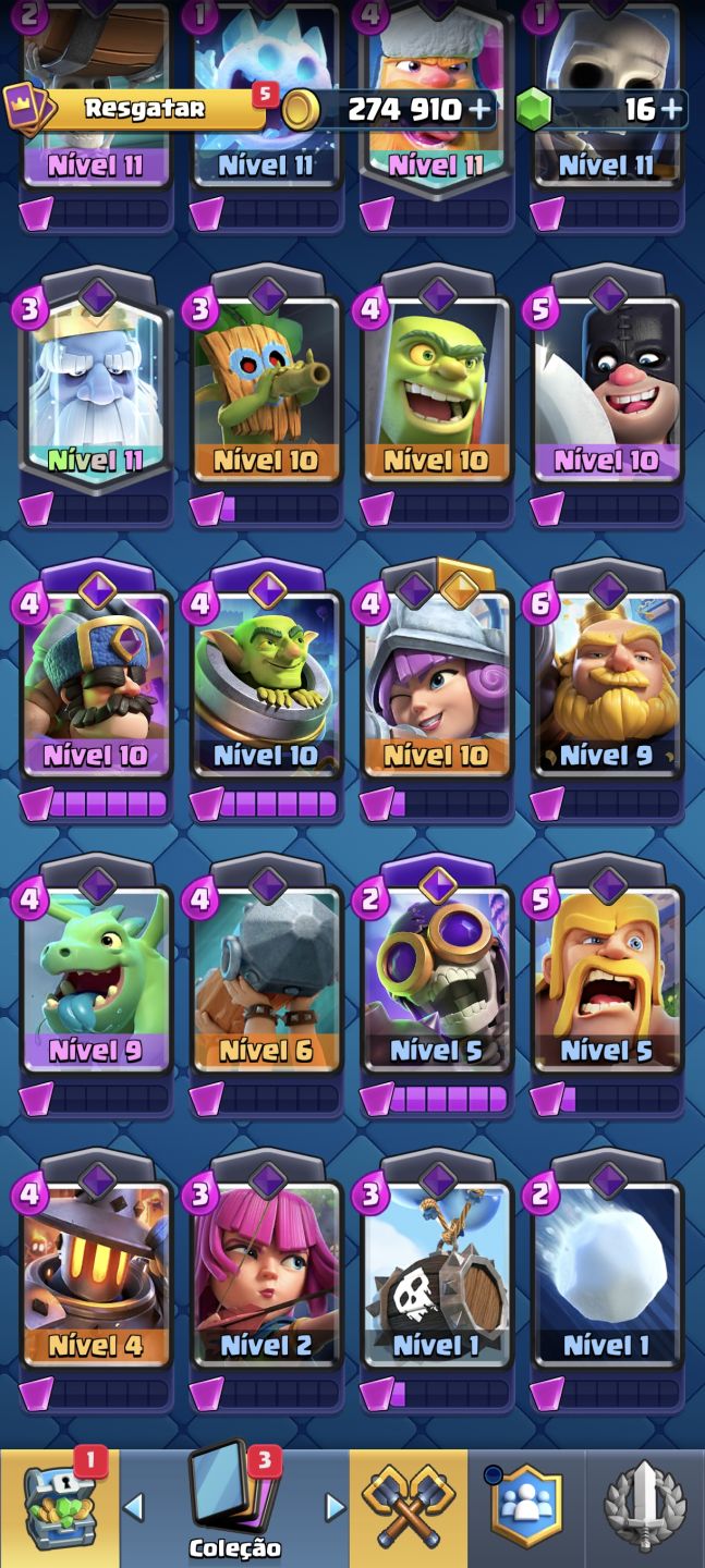 CONTA DE CLASH ROYALE BEM UPADA PARA QUEM QUER COMECAR