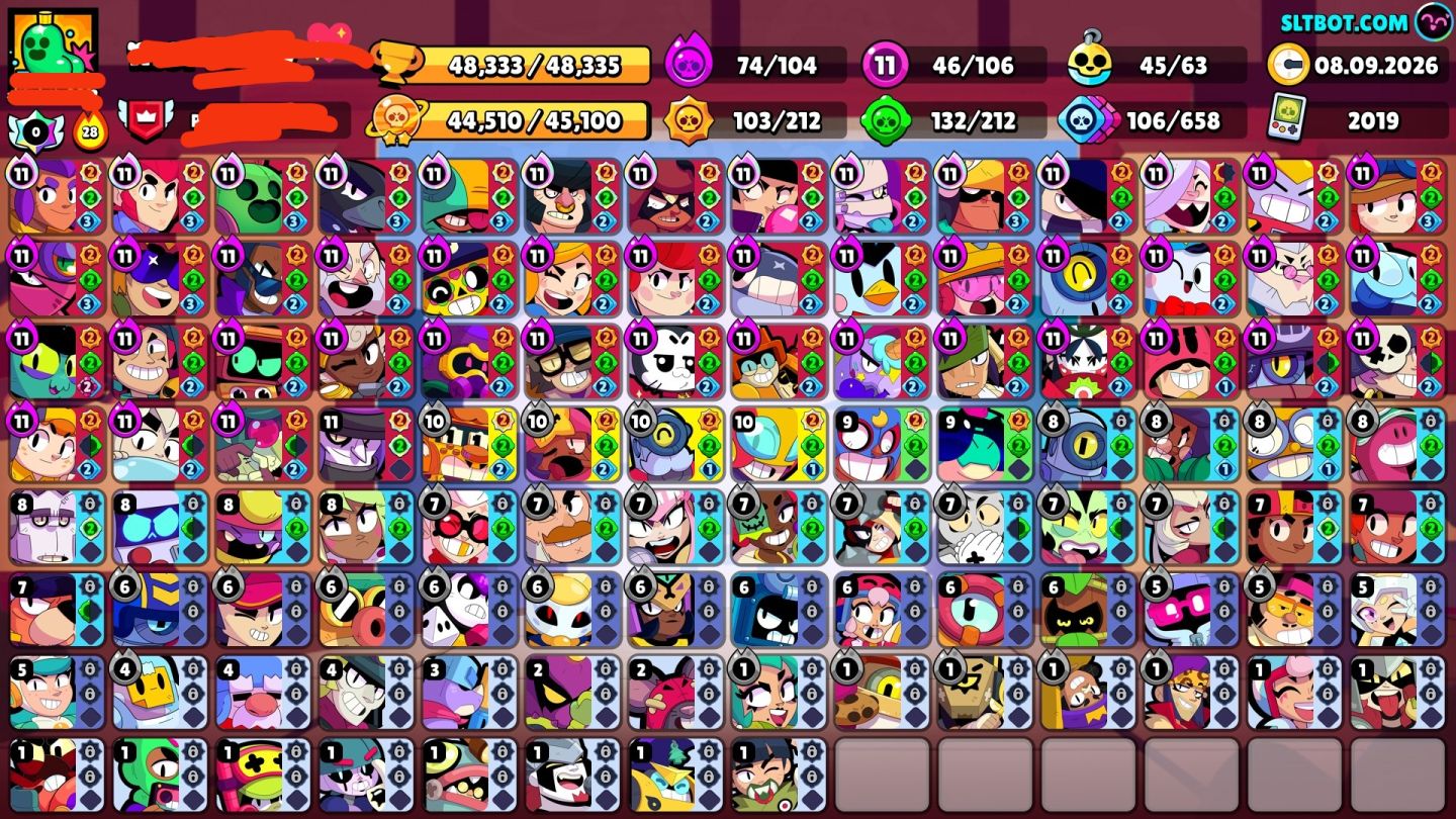 CONTA BRAWL STARS COM MUITAS SKINS E BRAWLERS