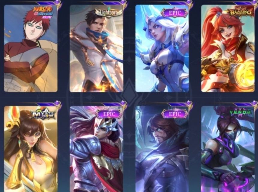 CONTA MLBB FA | 160 SKINS | VALE GAARA | GRANGER LIGHTBORN | 100 HERÓIS