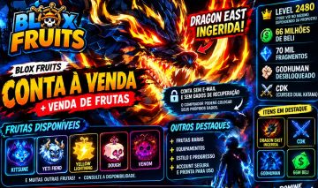 CONTA BLOX FRUITS + VENDA DE FRUTAS | DRAGON EAST INGERIDA