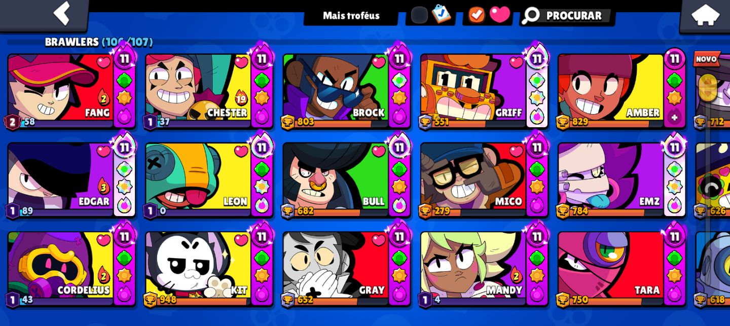 CONTA BRAWL STARS | 33K DE TROFÉUS | TODOS BRAWLERS | + 5 SKINS DE HIPERCARGA