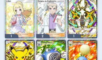 Conta Pkmn TCG Poket todas Dex comuns completas 2 Prf Oak full art 4800+ampltas
