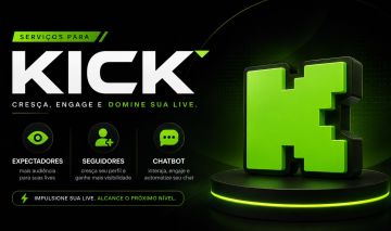 (BARATO) KICK.COM - ESPECTADORES - SEGUIDORES -VISUALIZAÇÕES - CHATBOT
