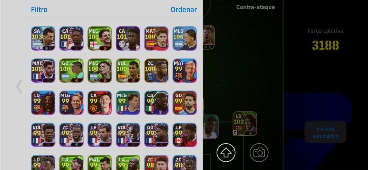 Conta Efootball Rara! Olise Liso + Aguero Blitz + Suarez Blitz + Vozinha e+++!