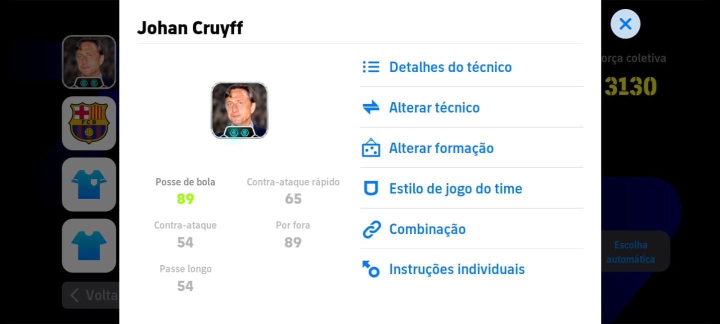 CONTA EFOOTBALL / FORÇA 3130 / TOTTI 105+SCHOLES 103+NEYMAR 101+TEC. CRUYFF!