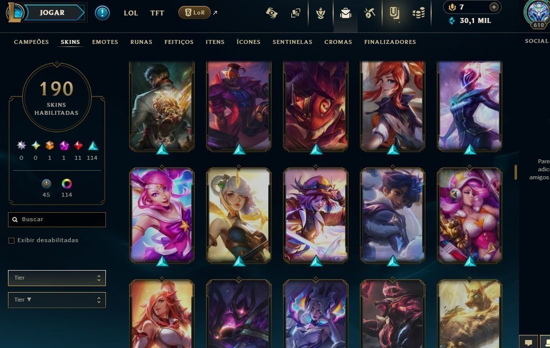 CONTA LEAGUE OF LEGENDS - 190 SKINS | NIVEL 610 | FULL ACESSO