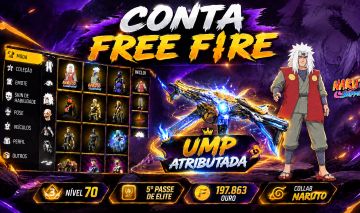 CONTA NÍVEL 70 UMP ATRIBUTADA + 300 PEITORAIS + QUINTO PASSE + NARUTO