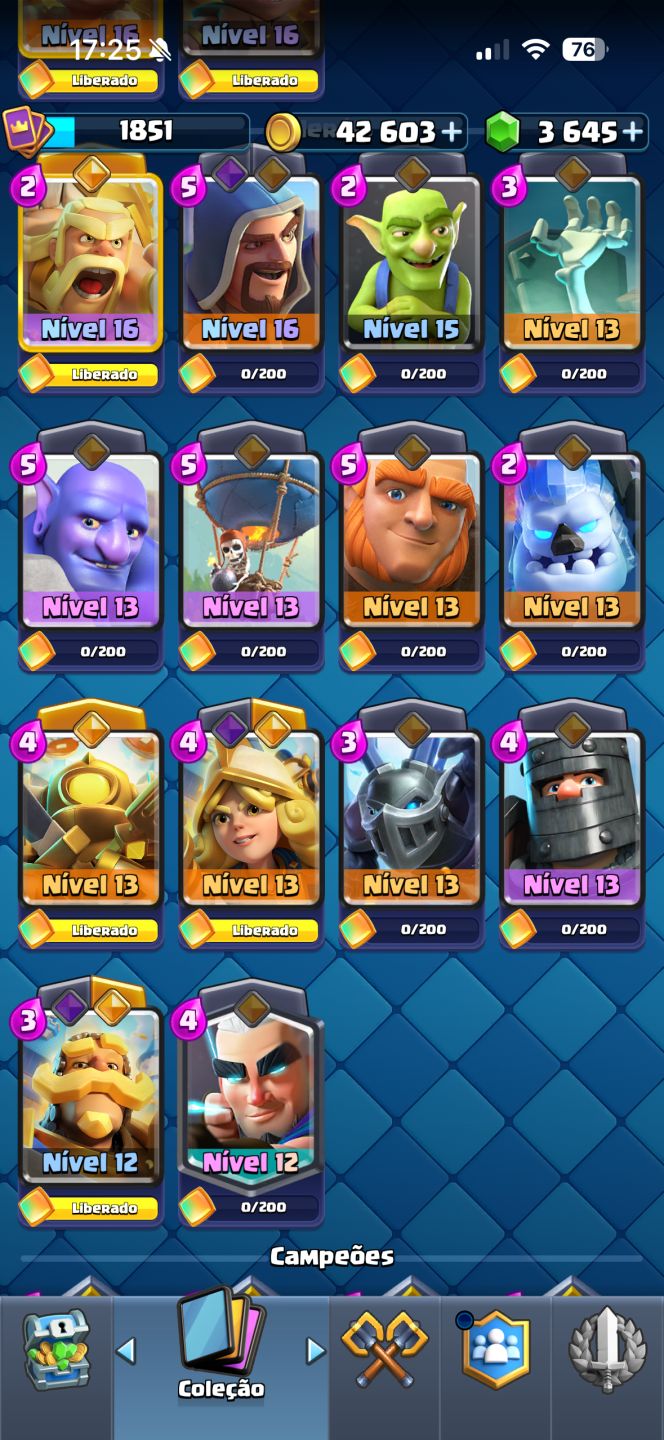Conta Clash Royale 10 Anos 14k Trofeus (32 Cartas Nv 16, 23 Evos) + CoC 13 etc.