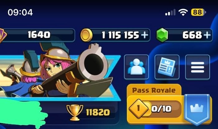 Conta de clash várias cartas full 16 e 11.8k troféus