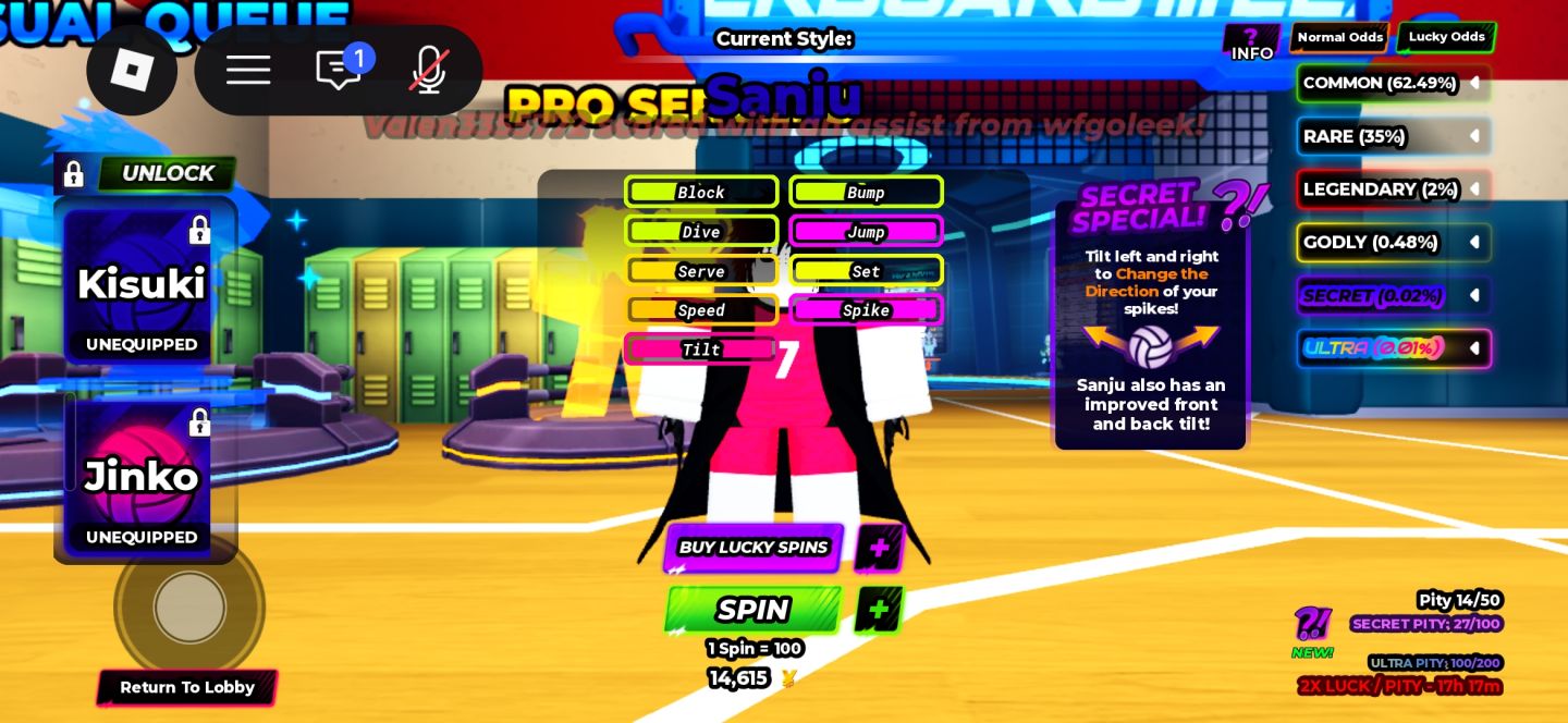 Contas de voleibol legends Veja a descrição