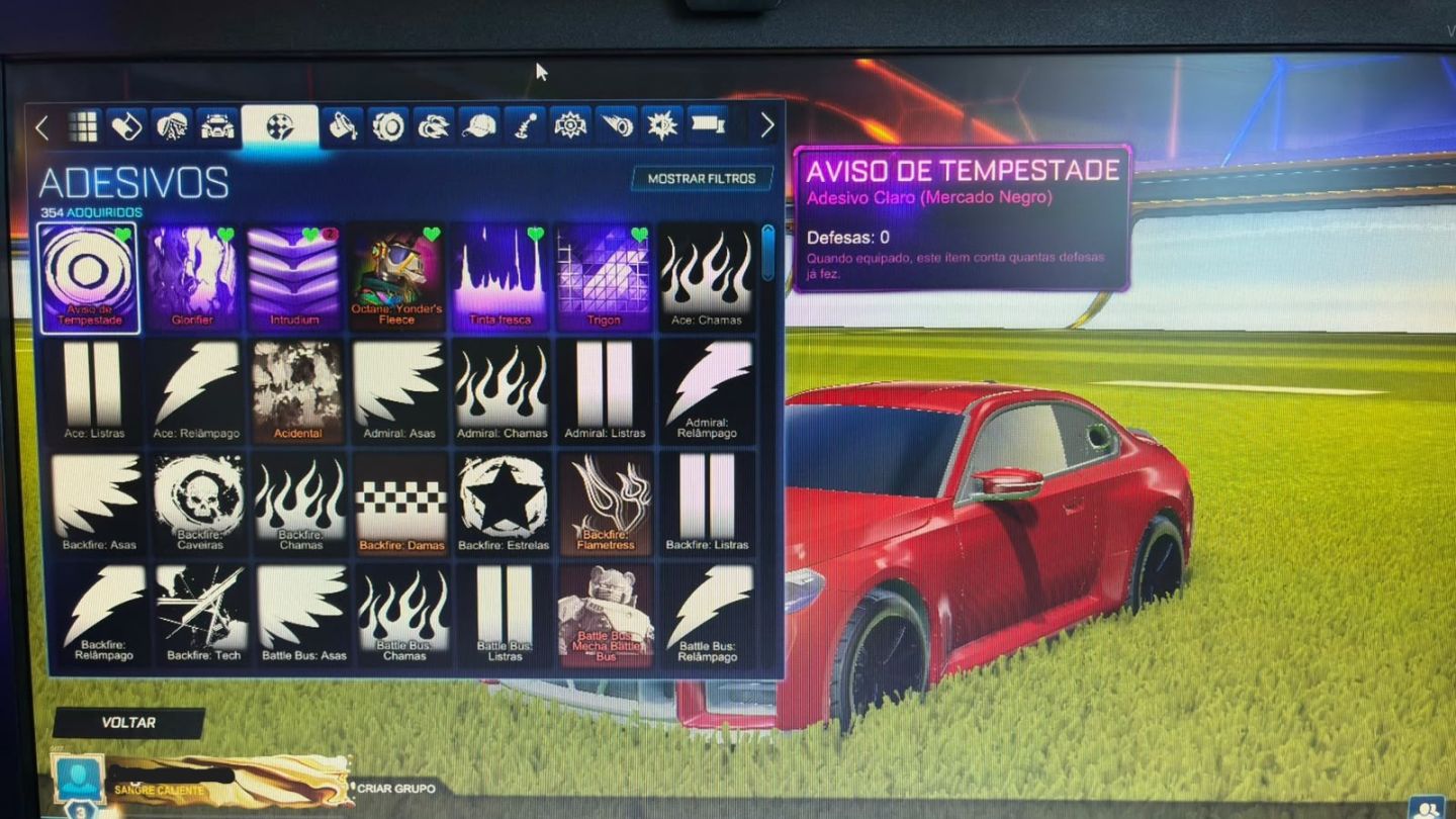 CONTA ROCKET LEAGUE COM MCQUEEN, F40, SKYLINE, EXPLOSAO DO BOB ESPONJA
