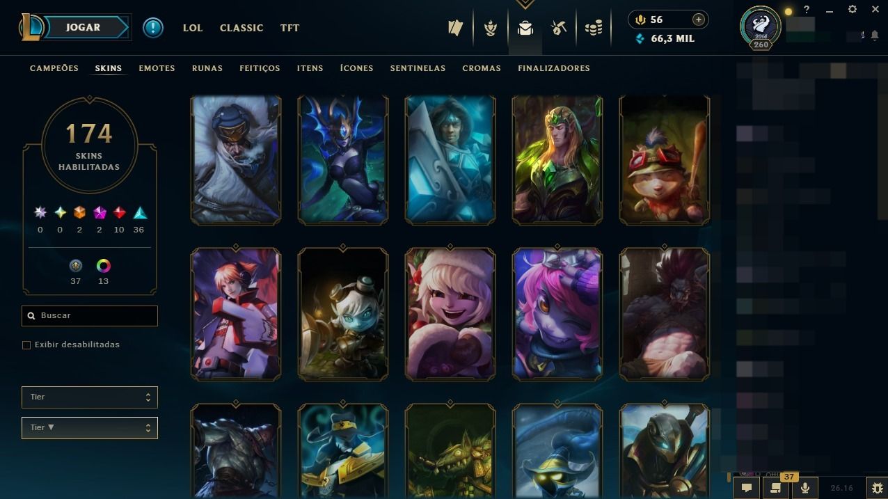 CONTA LOL DESDE 2014 -COLEÇÃO VETERANA - TODOS OS CAMPEÕES