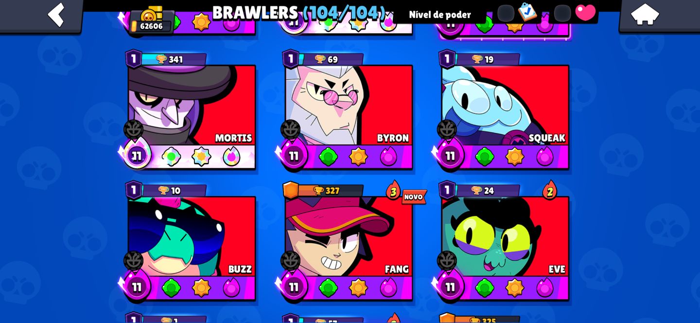 Conta TOPADA 106/106 com 57 brawl 11 com hipercarga