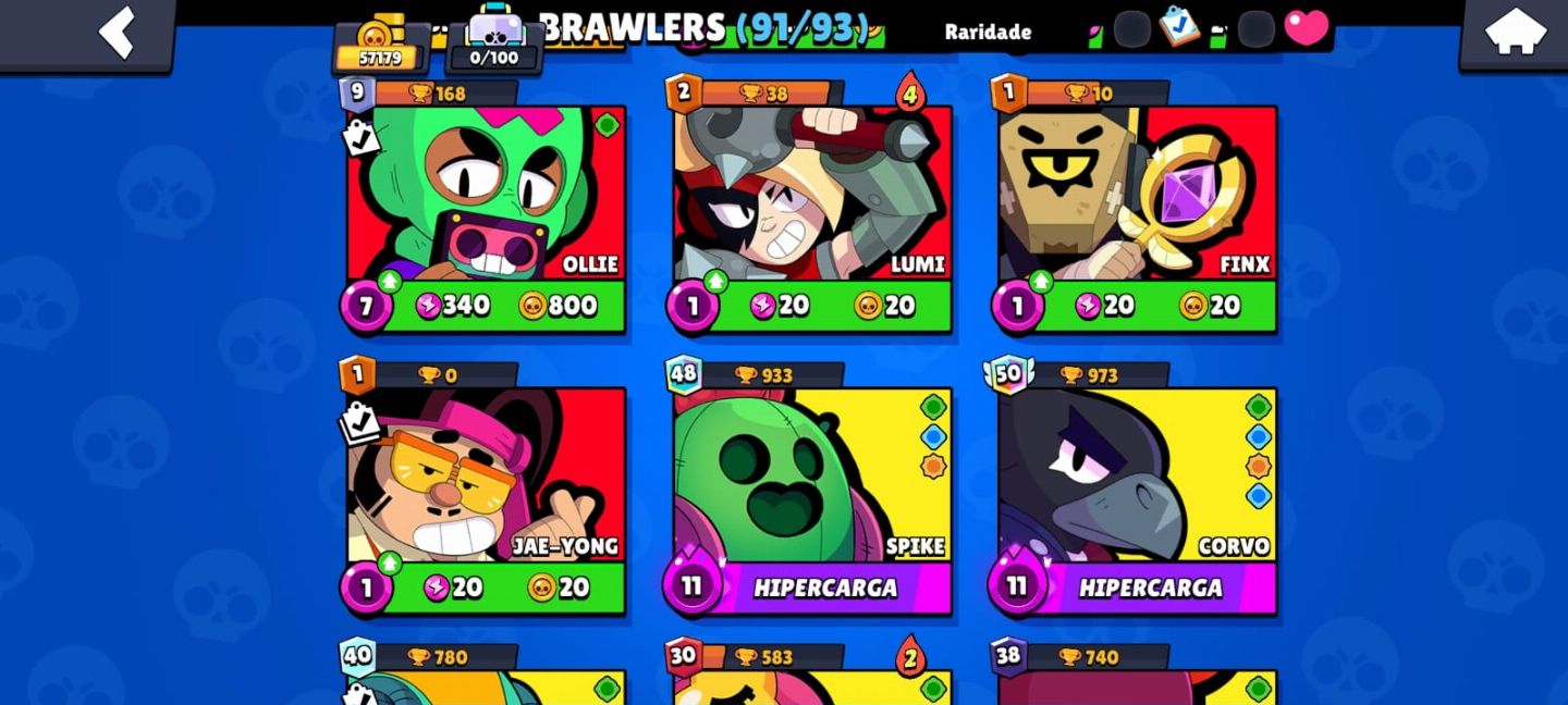Conta Brawl Stars Rara 91/93 personagens - Vem no Certo