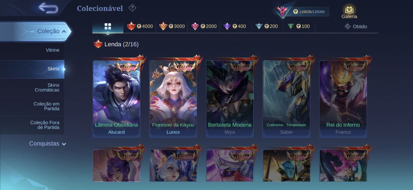 CONTA MOBILE LEGENDS GEMADA