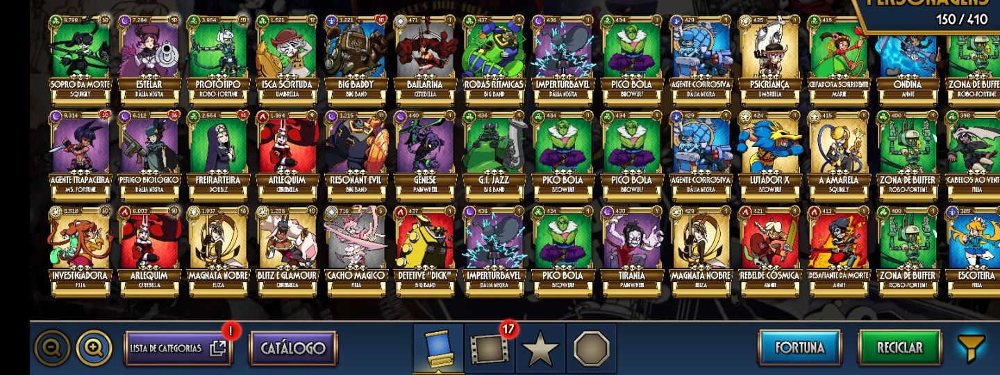 CONTA NO SKULLGIRLS LEVEL 74