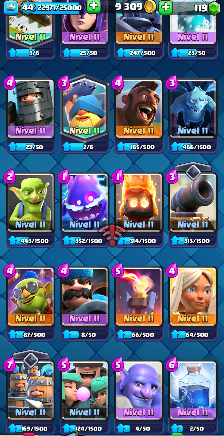 CONTA DE CLASH ROYAL FULL CARTAS, ALGUNS HERÓIS E EVOLUÇOES