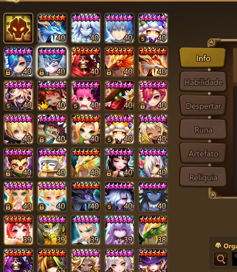 Summoners war conta - Kiki + 10 nat5 + Mega summonada com mais de 30 Lendários