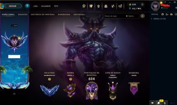 CONTA LOL MAIN DIAMOND III | 189 SKINS | 128 ESSÊNCIAS MÍTICAS